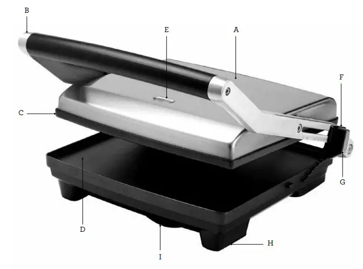 Breville Toast and Melt Sandwich Press User Manual - Components