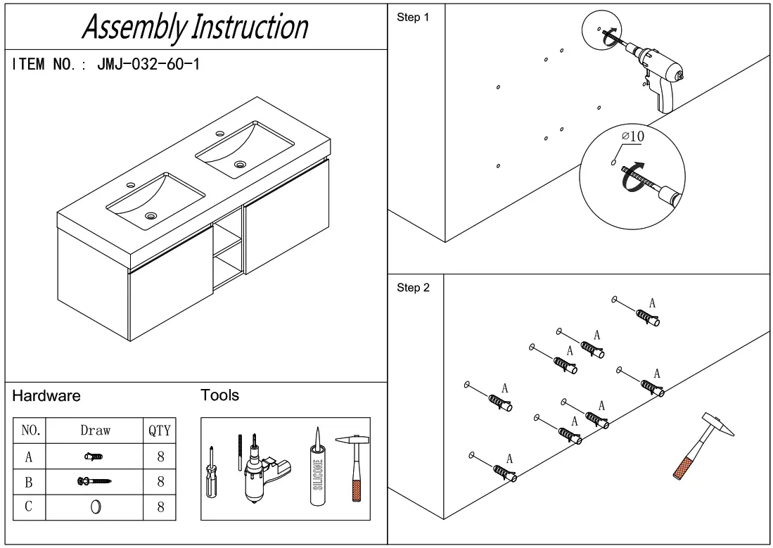 jimsidea H Wall Mounted Bathroom Vanity