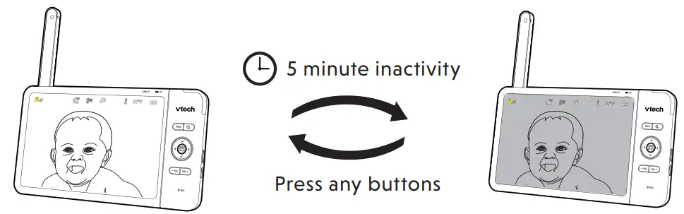 vtech Full Color Pan and Tilt HD from the baby unit