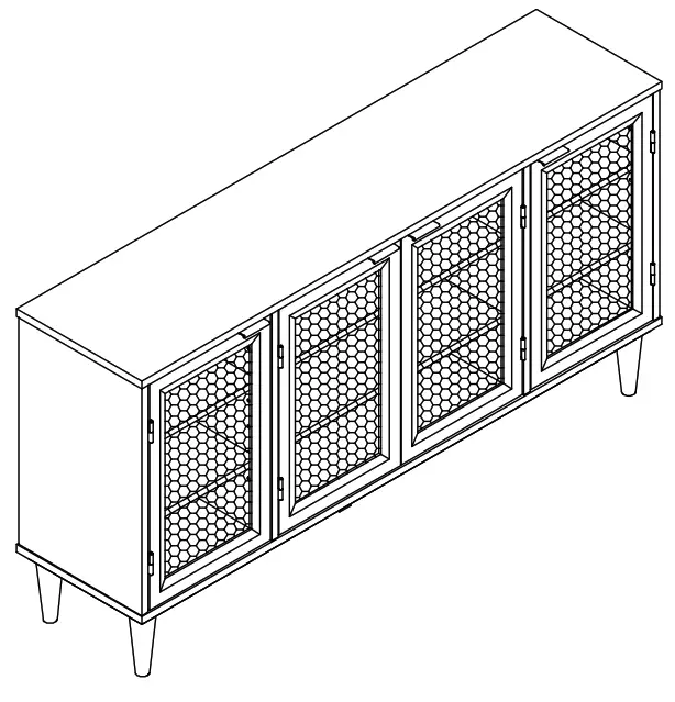 merax EC SBW 6201 White Large Storage Space Sideboard