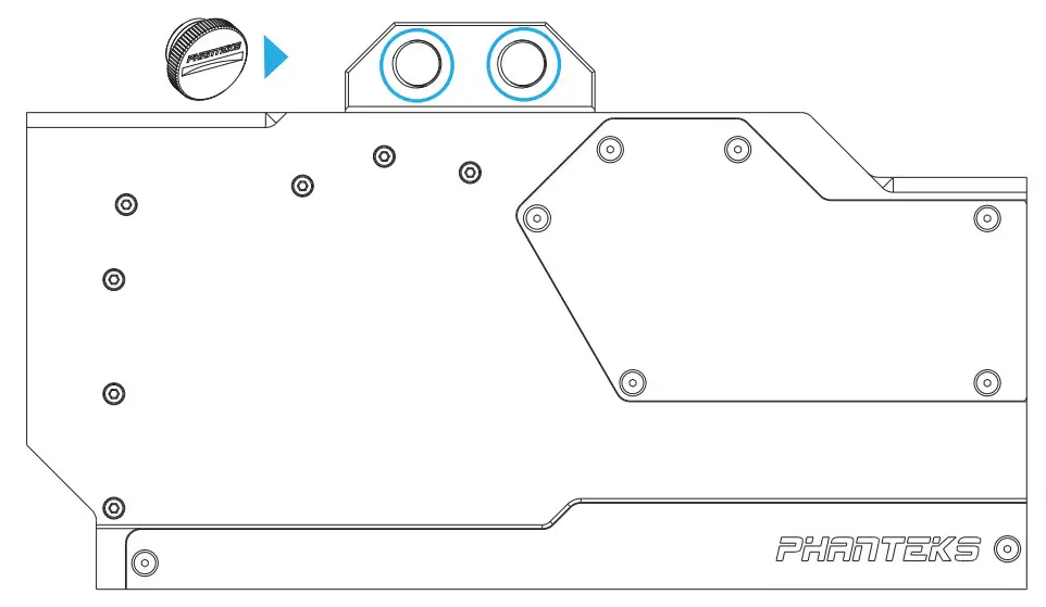 Phanteks G3090Ti GLACIER MSI BACKPLATE - FITTINGS