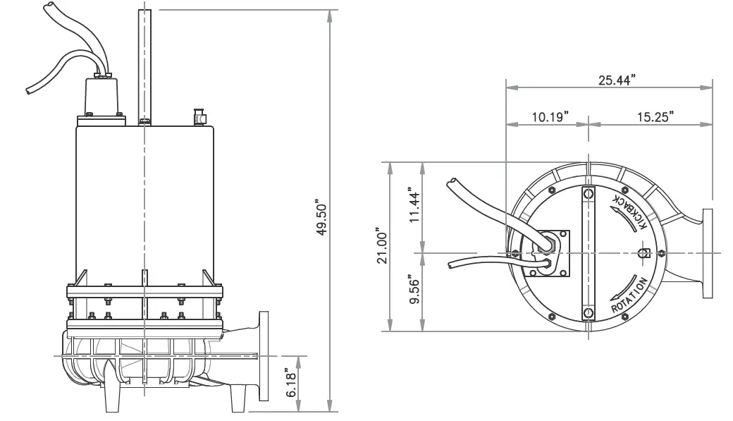 Barmesa Pumps 6BSE-HLDS Series 6BSE48044HLDS Submersible Non-Clog Sewage Pump 02