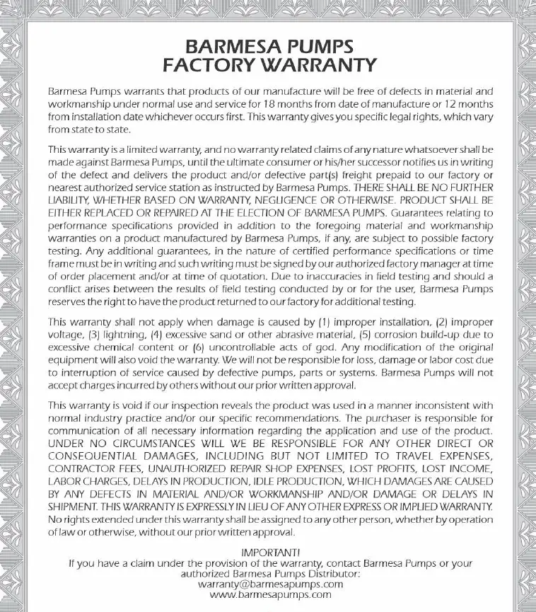 Barmesa Pumps 6BSE-HLDS Series 6BSE48044HLDS Submersible Non-Clog Sewage Pump 13