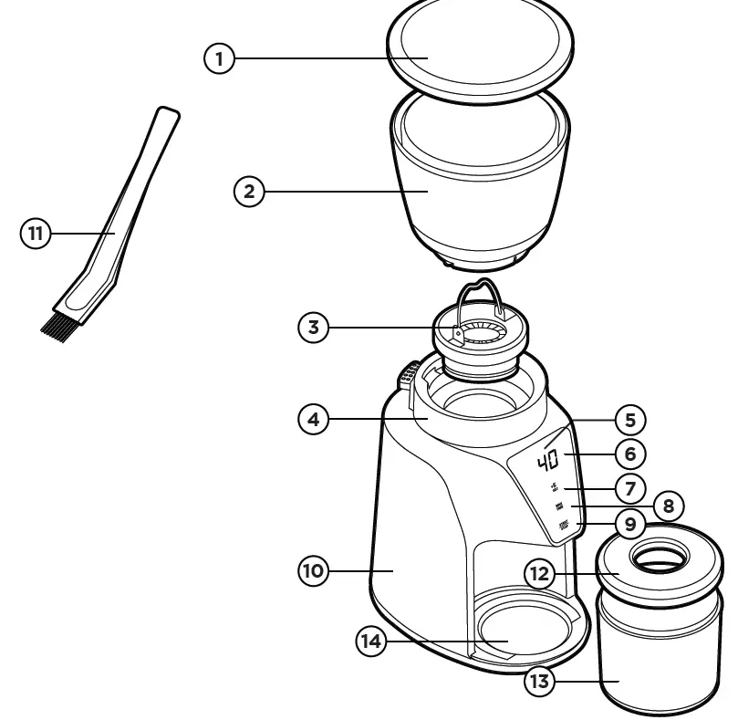 CHEFMAN RJ44-SS-TCB Conical Burr Precision Coffee Grinder 1