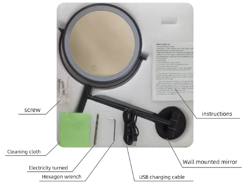 HOMEDEPOT 761016694491 Round Stainless Steel Framed 1X-10X Double-Sided and 360 Degree Swivel Wall Bathroom Vanity Mirror 02