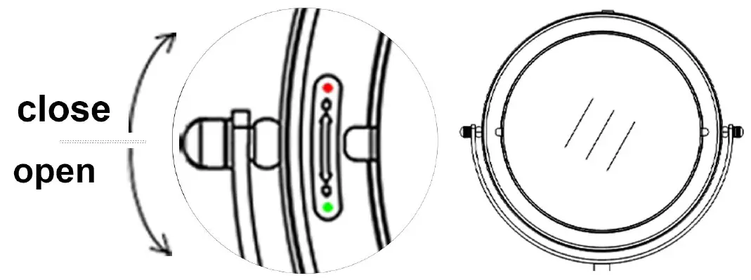 HOMEDEPOT 761016694491 Round Stainless Steel Framed 1X-10X Double-Sided and 360 Degree Swivel Wall Bathroom Vanity Mirror 06