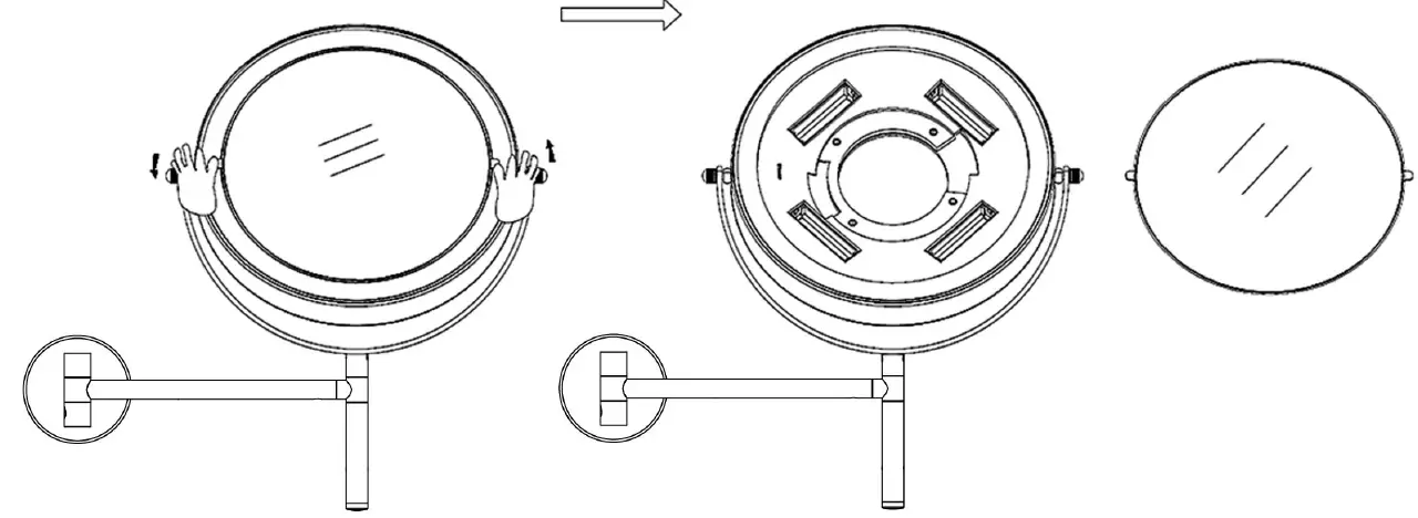 HOMEDEPOT 761016694491 Round Stainless Steel Framed 1X-10X Double-Sided and 360 Degree Swivel Wall Bathroom Vanity Mirror 07