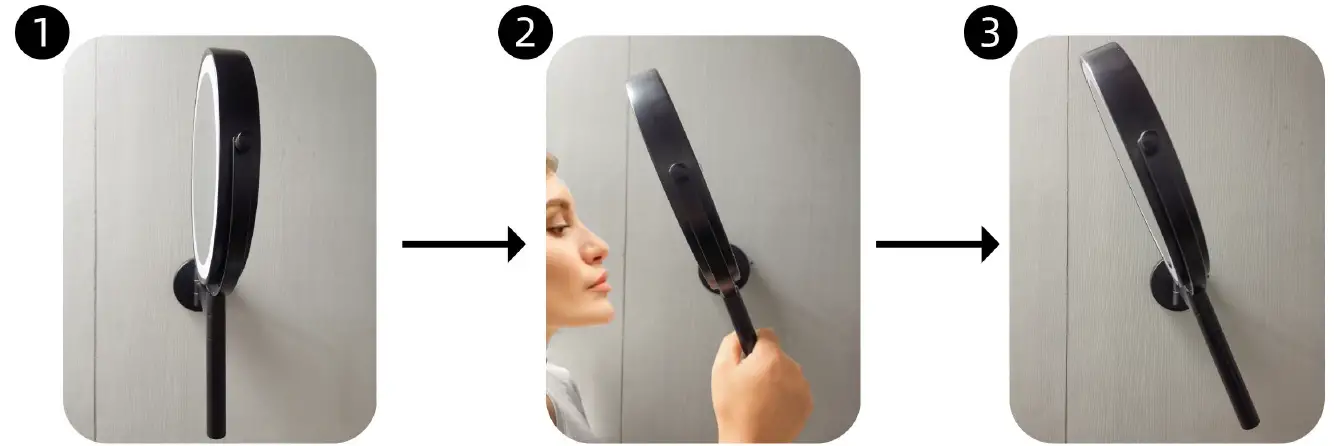 HOMEDEPOT 761016694491 Round Stainless Steel Framed 1X-10X Double-Sided and 360 Degree Swivel Wall Bathroom Vanity Mirror 09