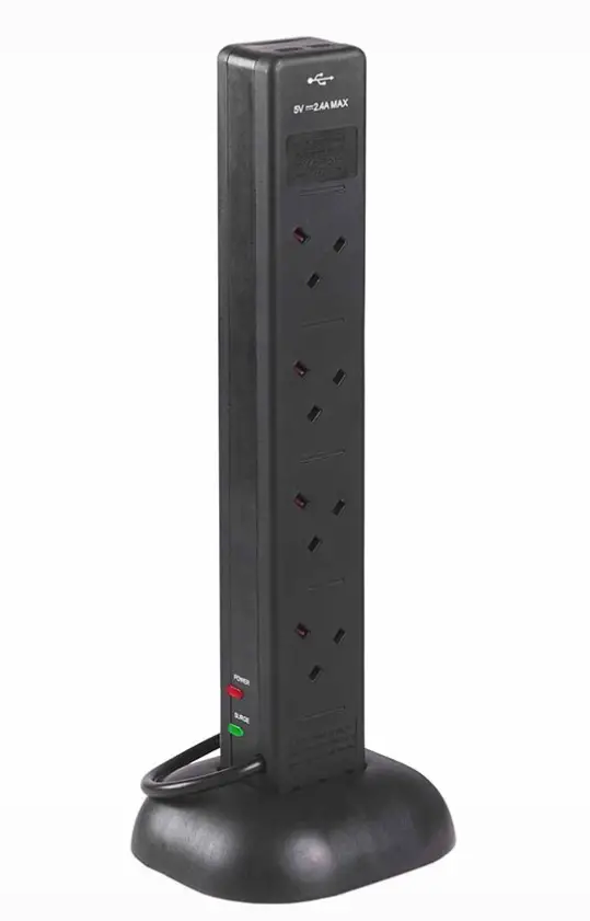 3500036 8 GANG +2 USB Socket Tower
