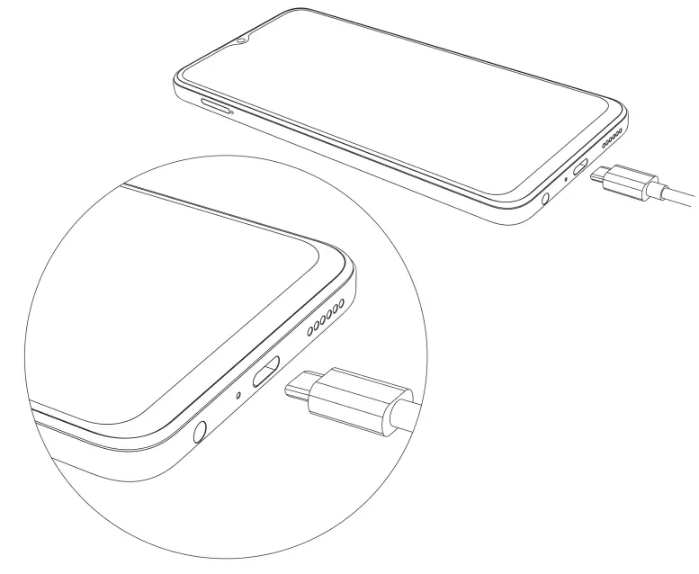 TECNO KH7 Spark 9 Pro Dual SIM Smartphone - Charging the phone