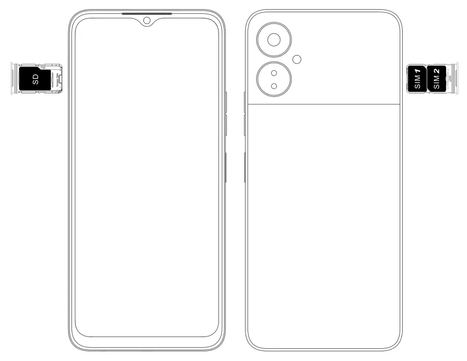 TECNO KH7 Spark 9 Pro Dual SIM Smartphone - card installation