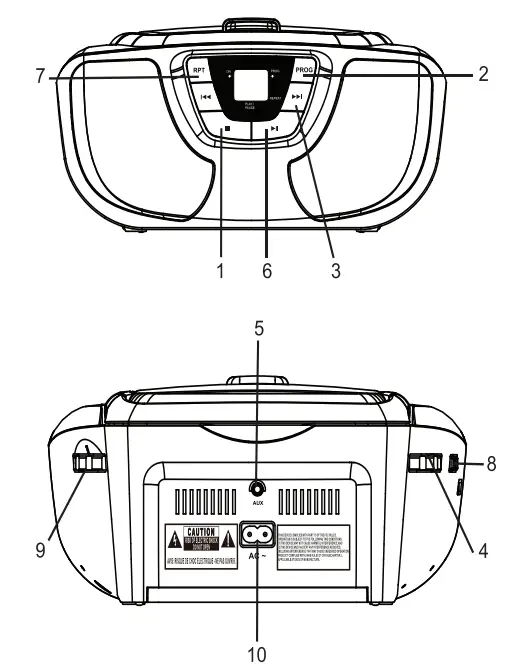 PROSCAN PRCD1025 Portable CD Boombox with AM-FM Radio-4
