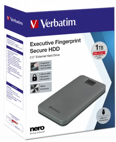 Verbatim Executive Fingerprint Secure SSD External Drive