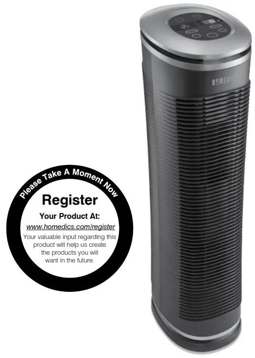 Homedics At-45 Total Clean Uv-c Tower Air Cleaner Manual