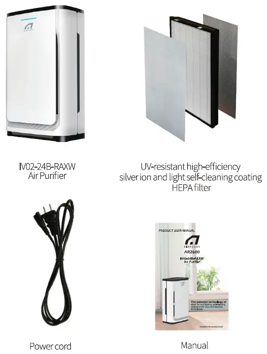 AIRFLEXE-AR2600-IV02-24B-RAXW-Air-Purifier-fig-1
