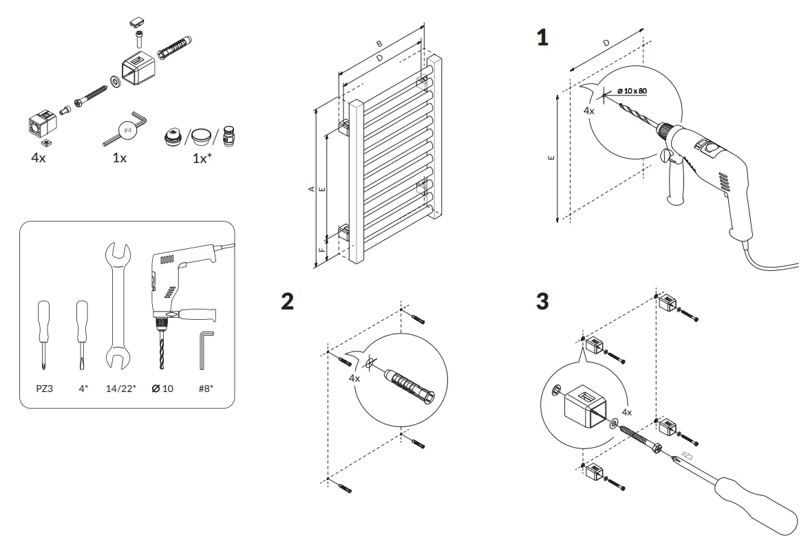 TERMA 1899BTU Angus Radiator - Fig 1
