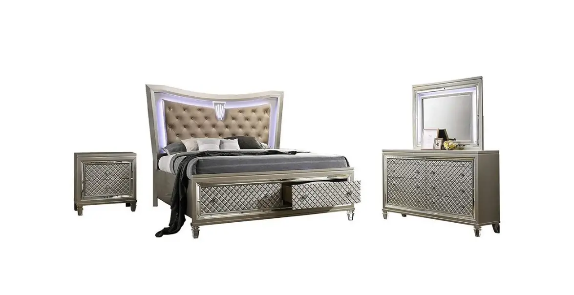 Best Quality Furniture 9749 Venetian 4-piece Champagne Eastern King Bedroom Set Instruction Manual