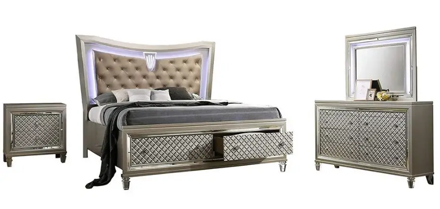 Best-Quality-Furniture-9749-Venetian-4Piece-Champagne-Easter-King-Bedroom-Set-product-image
