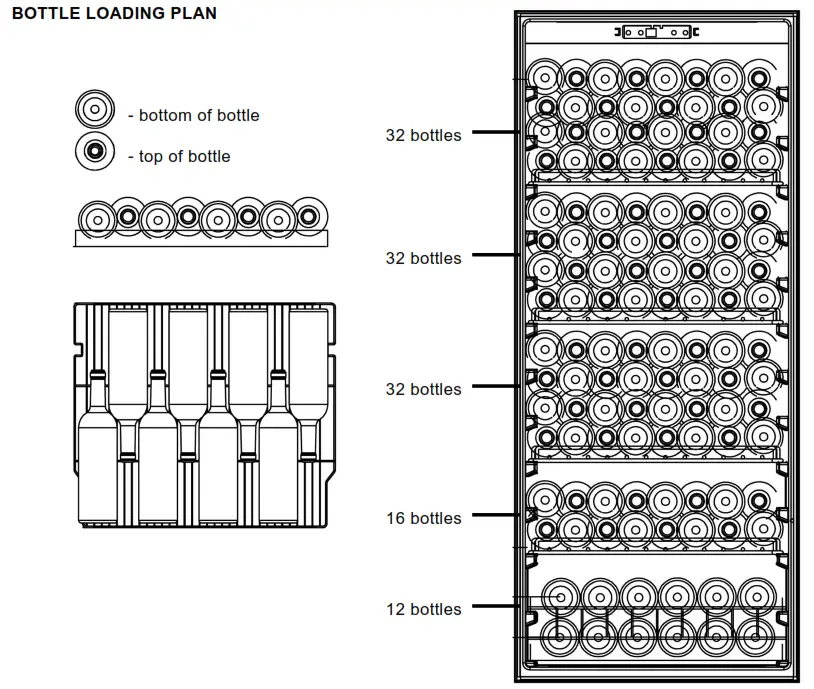 Whynter 124 Bottle Freestanding Wine Cabinet Refrigerator - Bottle Storage Door Reversal