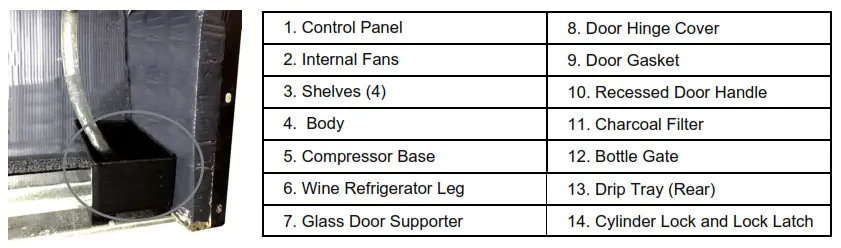 Whynter 124 Bottle Freestanding Wine Cabinet Refrigerator - Parts 2