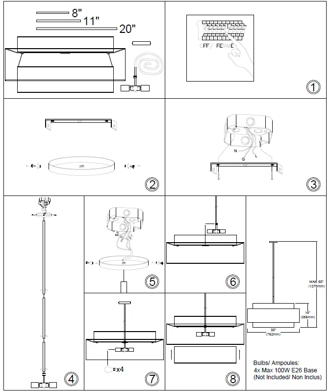 Dainolite PYA-304C Light Incandescent Chandelier 1