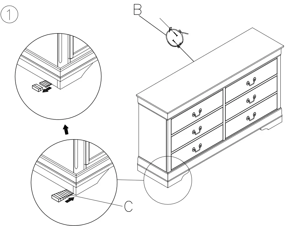 ASHLEY B376 31 Furniture Alisdair Dark Brown Dresser-fig1