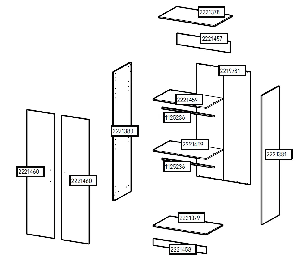 CuddleCo Enzo Door 2 Double Wardrobe 1