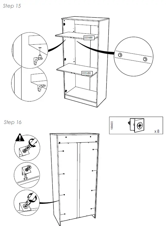 CuddleCo Enzo Door 2 Double Wardrobe 11