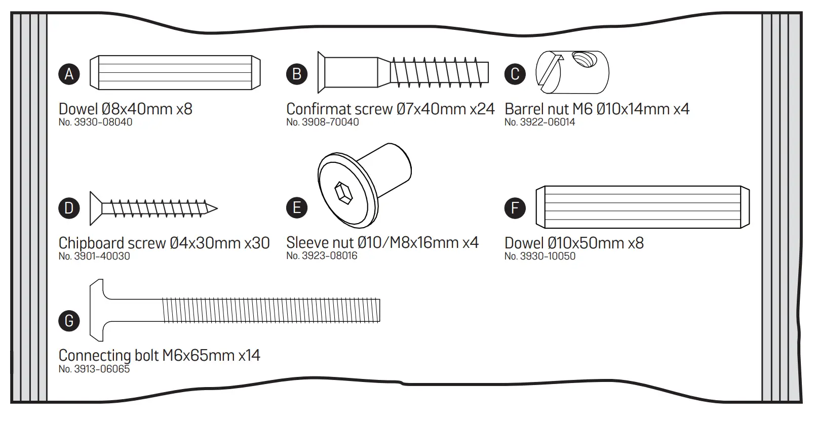 Fittings (Shown to scale)