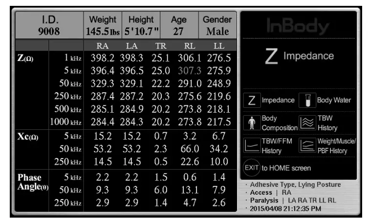 InBody S10 Body Water Analyzer-Home Screen3