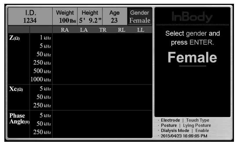 InBody S10 Body Water Analyzer-test
