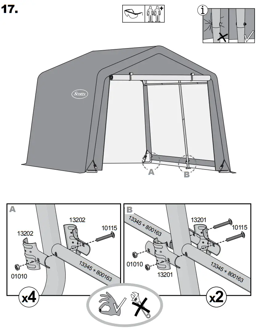 Scotts 70495 Storage Shed 10 x 10 x 8’ Green Peak-fig18
