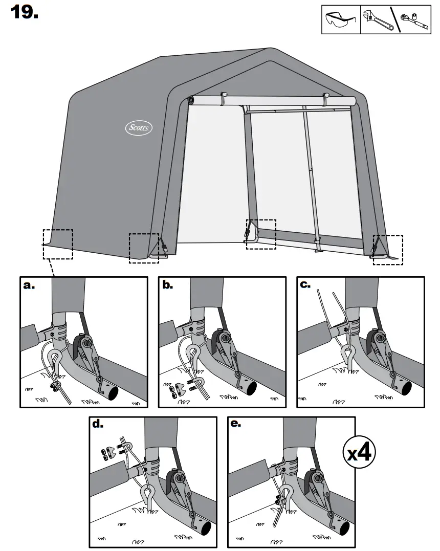 Scotts 70495 Storage Shed 10 x 10 x 8’ Green Peak-fig20