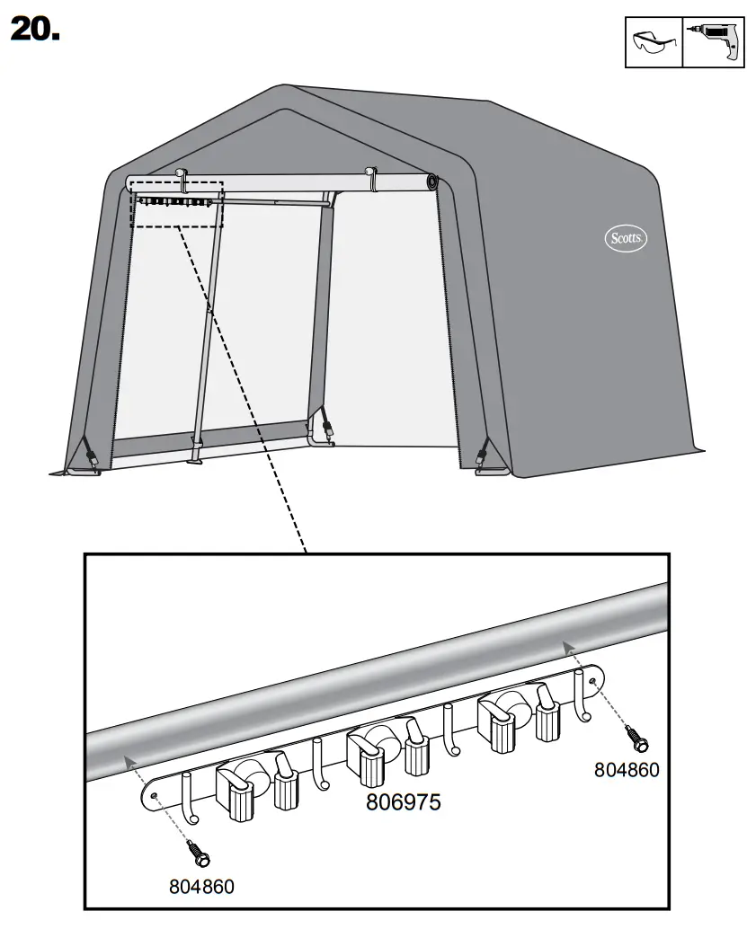 Scotts 70495 Storage Shed 10 x 10 x 8’ Green Peak-fig21