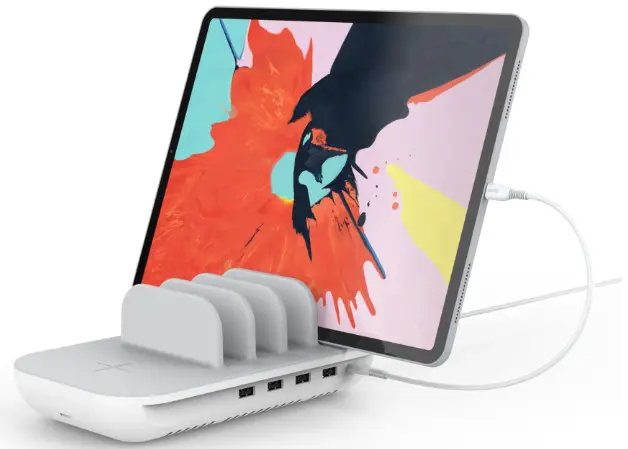 SooPii WiV6Pro 60W 5 Ports and Qi Wireless Charging Station - Fast Charge Your Ipad Pro