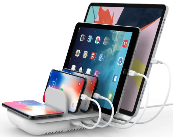 SooPii WiV6Pro 60W 5 Ports and Qi Wireless Charging Station - Universal Fast-Charging Compatibility 2