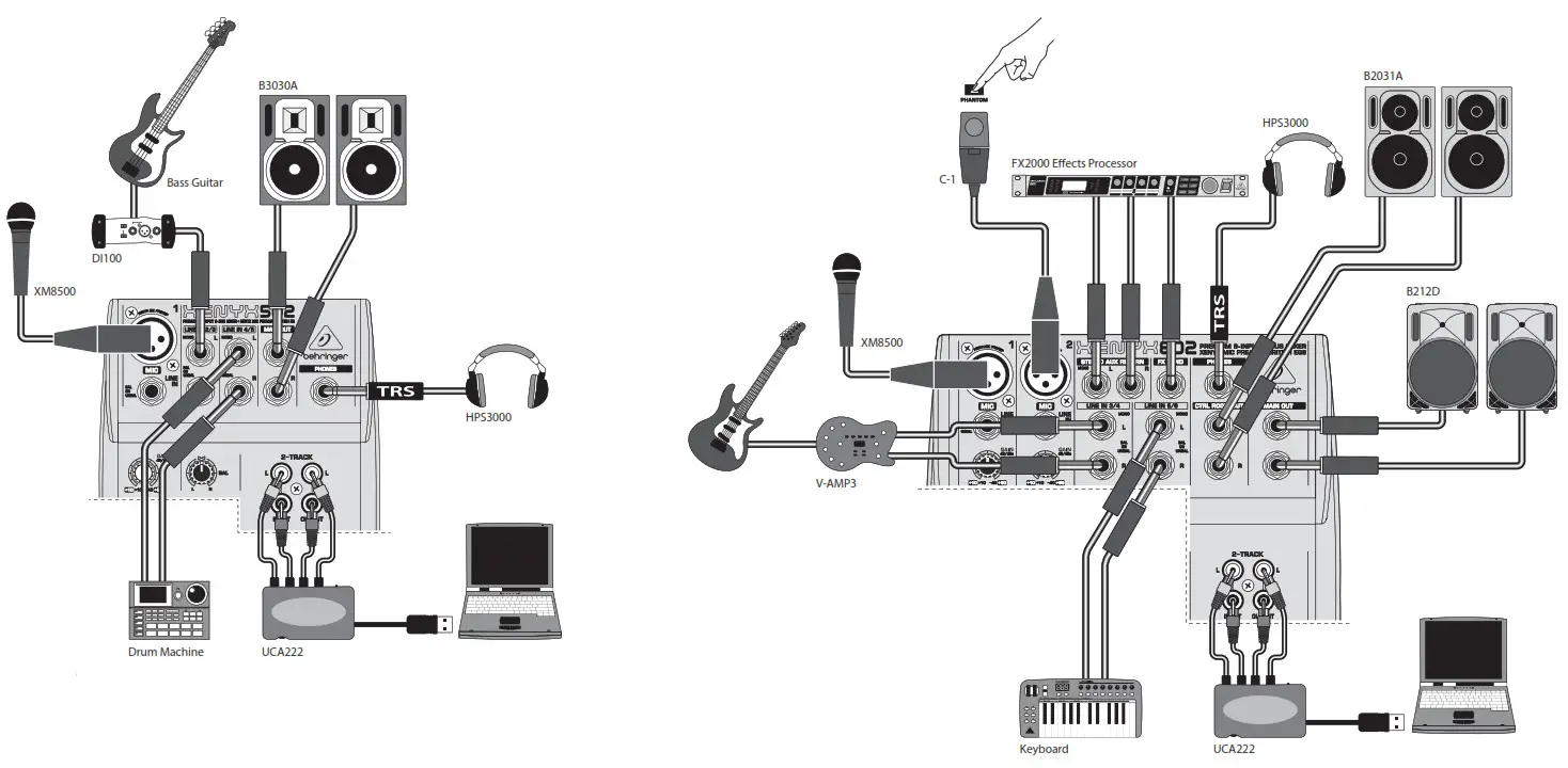 behringer XENYX 1202 Mixer with Effects-- Mixer with StepHook-Up