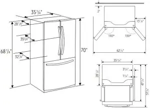 SAMSUNG 5021 Series Refrigerator - Dimensions
