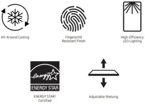 SAMSUNG 5021 Series Refrigerator - Feature Icons