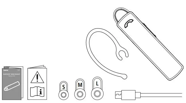 hama 00184146 My Voice 500 Bluetooth Mono Headset Instruction Manual - Package contents