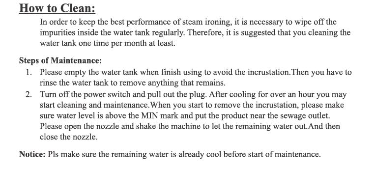 Inalsa Handy Steam Garmet Steamer - How To Clean