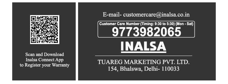 Inalsa Handy Steam Garmet Steamer - Warranty Card 1