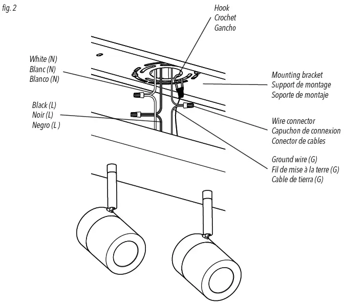 artika TRK4BA 4-Light LED Track light FIG 10