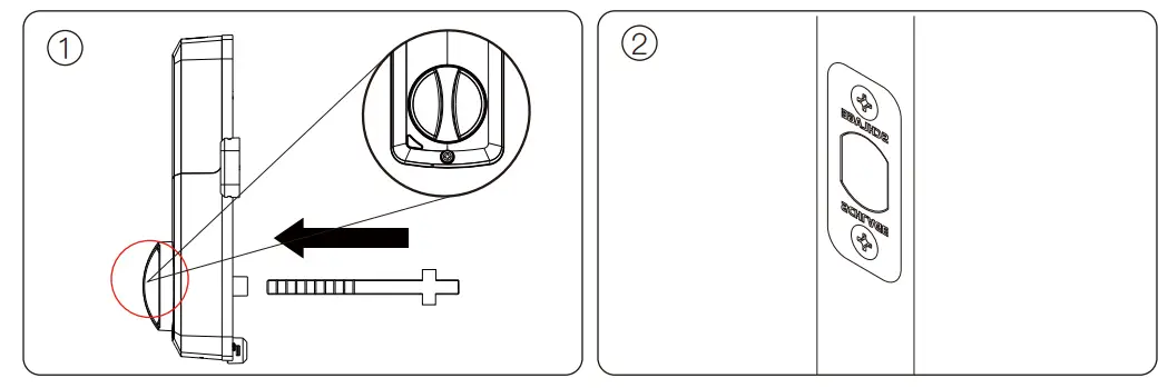 BRAND D1000 JSW Smart Lock and Smart Lock Keypad - Insert the tail piece