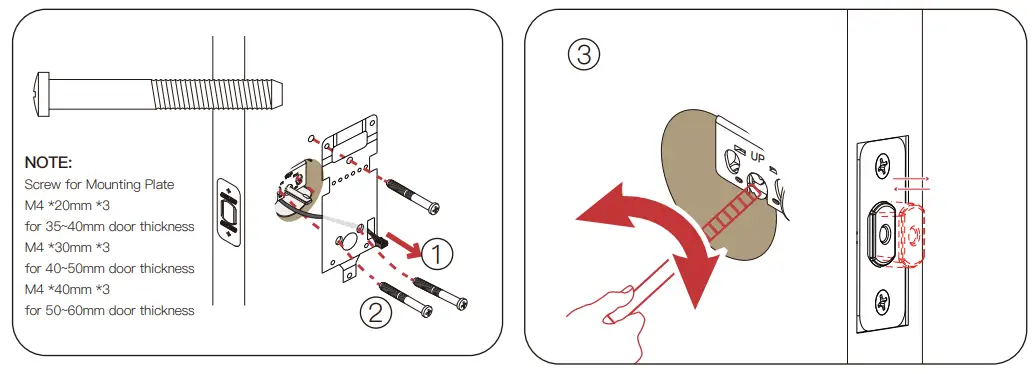 BRAND D1000 JSW Smart Lock and Smart Lock Keypad - Install the mounting plate