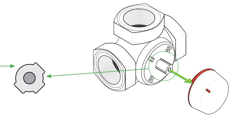 Heat Link VRG131 3 Way Mixing Valve and 58131 Actuator - vertically 3