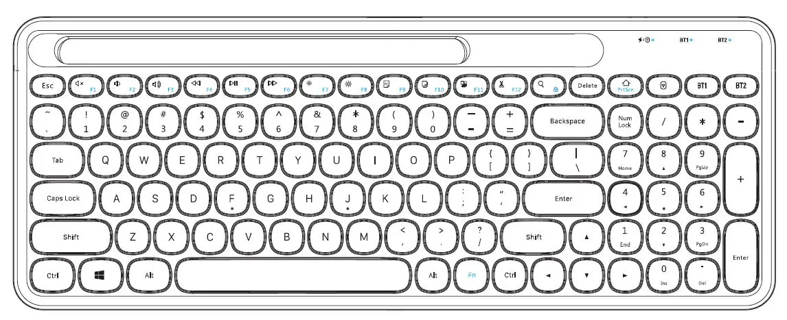 VALORE AC147 Multi-Device Wireless Keyboard FIG