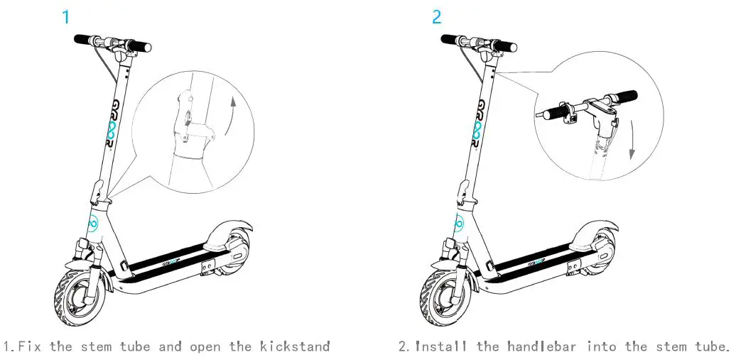GYROOR X8 Electric Scooter User Manual - Assembly