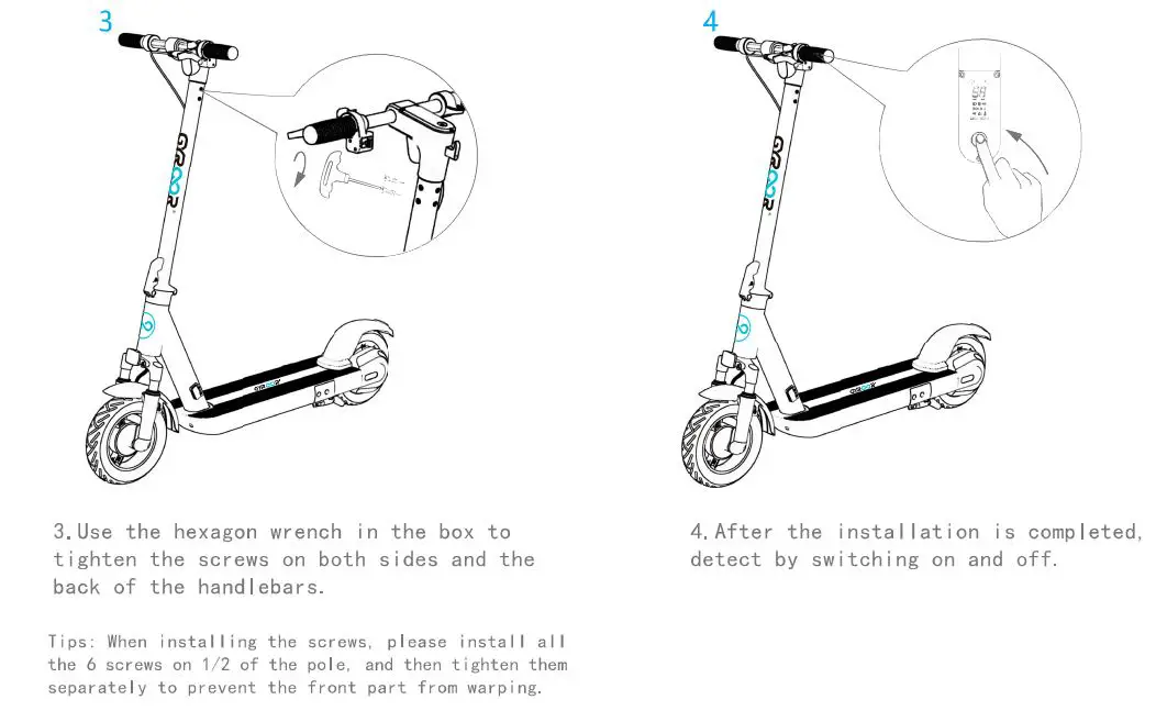 GYROOR X8 Electric Scooter User Manual - Assembly