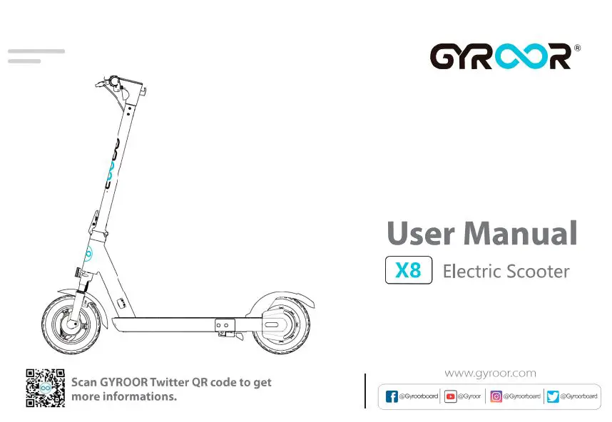 GYROOR X8 Electric Scooter User Manual